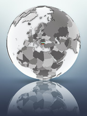 Bulgaria on globe