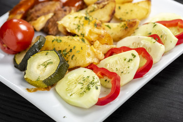 roasted ribs with vegetables