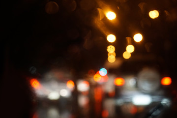 colorful street circle bokeh light dark background