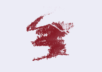 Roter Farbklecks