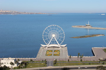 Ferris wheel in Baku boulevard