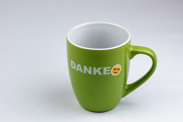 Danke-Tasse mit Herz-Emoji