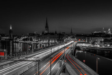 Stockholm in black, white and red