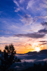 Hill station sunset