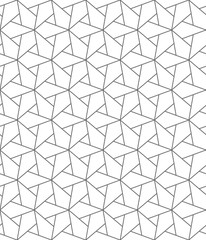 Vector seamless texture. Modern geometric background. Grid with hexagons and rhombuses.