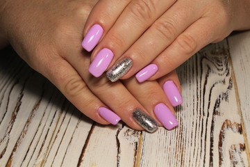 fashionable pink manicure