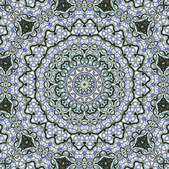 Abstract fractal mandala computer-generated illustration.