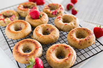 Homemade Strawberry Lemon Donut Dessert
