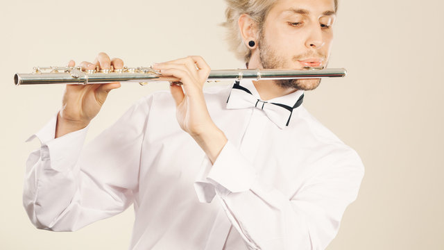 Flute music playing flutist musician performer