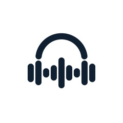 Headphones and sound waves