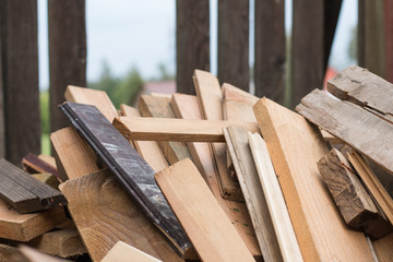 Pile of wood scraps