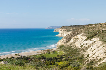 Fototapeta na wymiar View of Episkopi Bay, Cyprus, Kourion