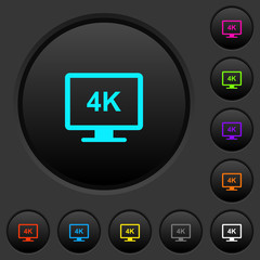 4K display dark push buttons with color icons