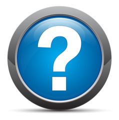 Question mark icon blue round button