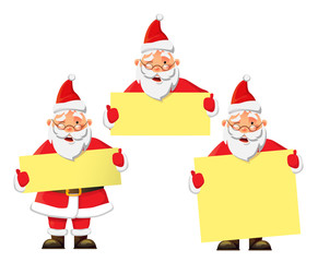 Santa Claus holding poster