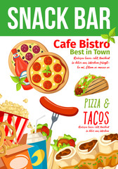 Fast food snacks bar and bistro menu