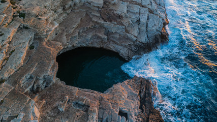 Giola, natural sea water pool located on Thassos island