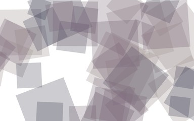 Multicolored translucent squares on white background. Red tones. 3D illustration