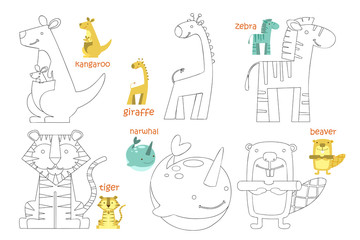 Kids coloring page set © Visual Content