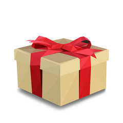 Polygonal gift box isolated on white background