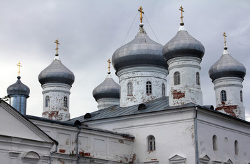 Fototapeta na wymiar Saviour Cathedral of St. George's (Yuriev) Monastery in Novgorod the Great (Novgorod Veliky), Russia