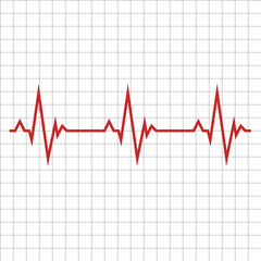 Pulse. The concept is a Medical indicator of the state of the heart rhythm. Vector illustration.