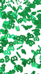 Digital currency symbol Bitcoin on a white background. Fall of bitcoin. Cryptocurrency graph on virtual screen. Business, Finance and technology concept. 3D illustration