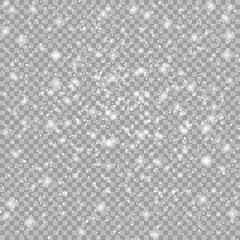 Snow on isolated background. Winter background for Christmas or new year holidays. Vector falling snow effect with the ability to overlay. Frost, snow, ice.