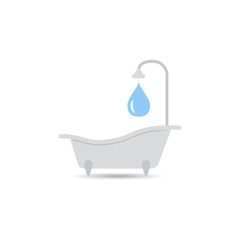 Bathtub icon. Bathtub vector isolated on a light background. Element for your design.