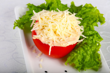 Stuffed tomato with cheese