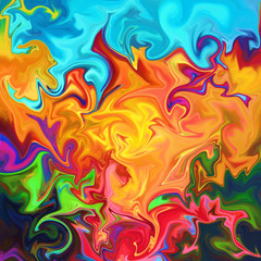 Beautiful shine impressionist artwork. Marbled abstract design. Swirl decor elements. Fantasy art. Marble background. Liquid painting, Graphic drawing. Artistic bright smooth texture. Visual fine art.