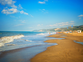 Castelldefels beach in Barcelona one summer morning