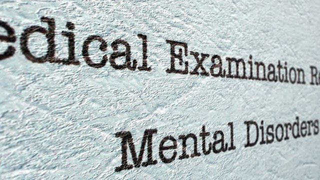 Mental disorder medical report