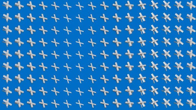 Abstract isometric background white crosses pluses vertical wave