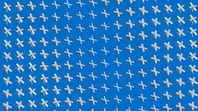 Abstract isometric background white crosses pluses waves motion