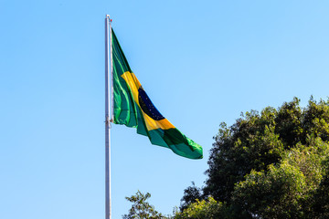brazilian flag in the wind