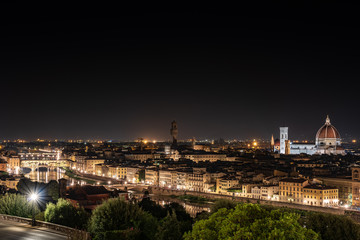 Fototapeta na wymiar Night view from above of the city of Florence