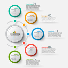 Abstract 3D Paper Infographics. Business template .Vector illustration