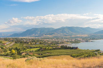 Panoramic view of city of Penticton in summer