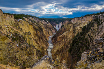Upper Yellowstone Falls in Yellowstone National Park, Wyoming, United States