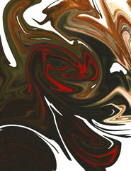 Visual fine art. Psychedelic swirl artwork. Marble design. Abstract background. Liquid paint. Fluid acrylic drawing. Vibrant marbled elements. Graphic draw.