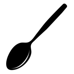 spoon for food and eating food silhouette isolated on white background - obrazy, fototapety, plakaty
