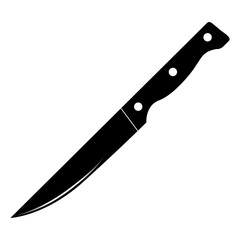 knife for food and eating food silhouette isolated on white background