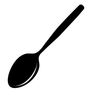 Spoon For Food And Eating Food Silhouette Isolated On White Background