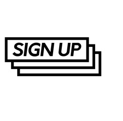 sign up stamp on white