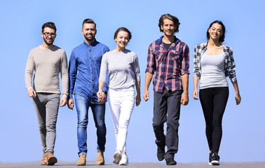 Fototapeta premium team of successful young people.outdoors.