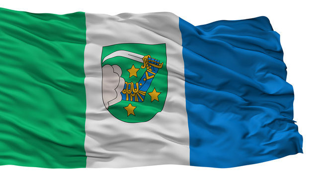 Valka City Flag, Country Latvia, Isolated On White Background