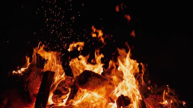 Burning Wood in Slow Motion