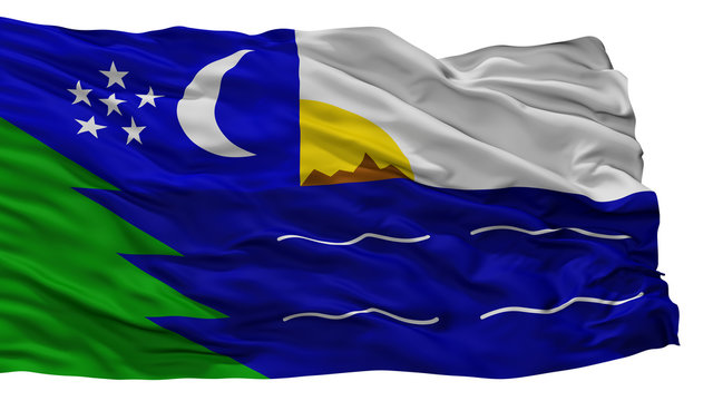 Paita City Flag, Country Peru, Isolated On White Background