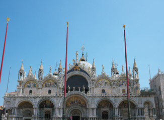 Fototapeta premium Venice,Italy-July 25, 2018: Basilica di San Marco or The Patriarchal Cathedral Basilica of Saint Mark, Venice